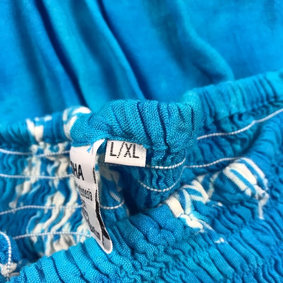 Aloha Turtle Pattern Strapless Elastic Beach Dress - Picture 6 of 7